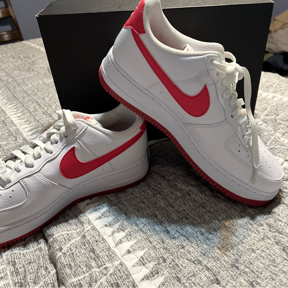 Nike Women's White and Red Sneakers